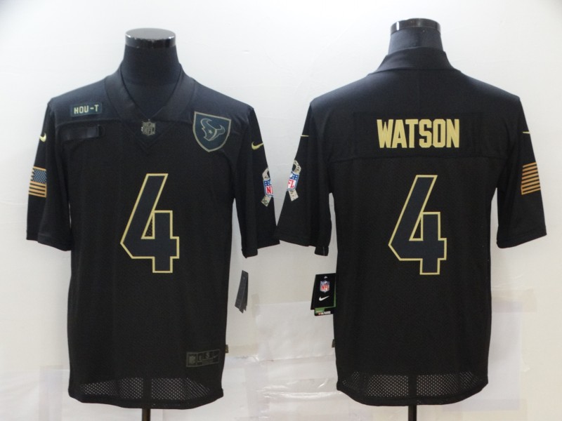 Men's Houston Texans #4 Deshaun Watson Black Jersey